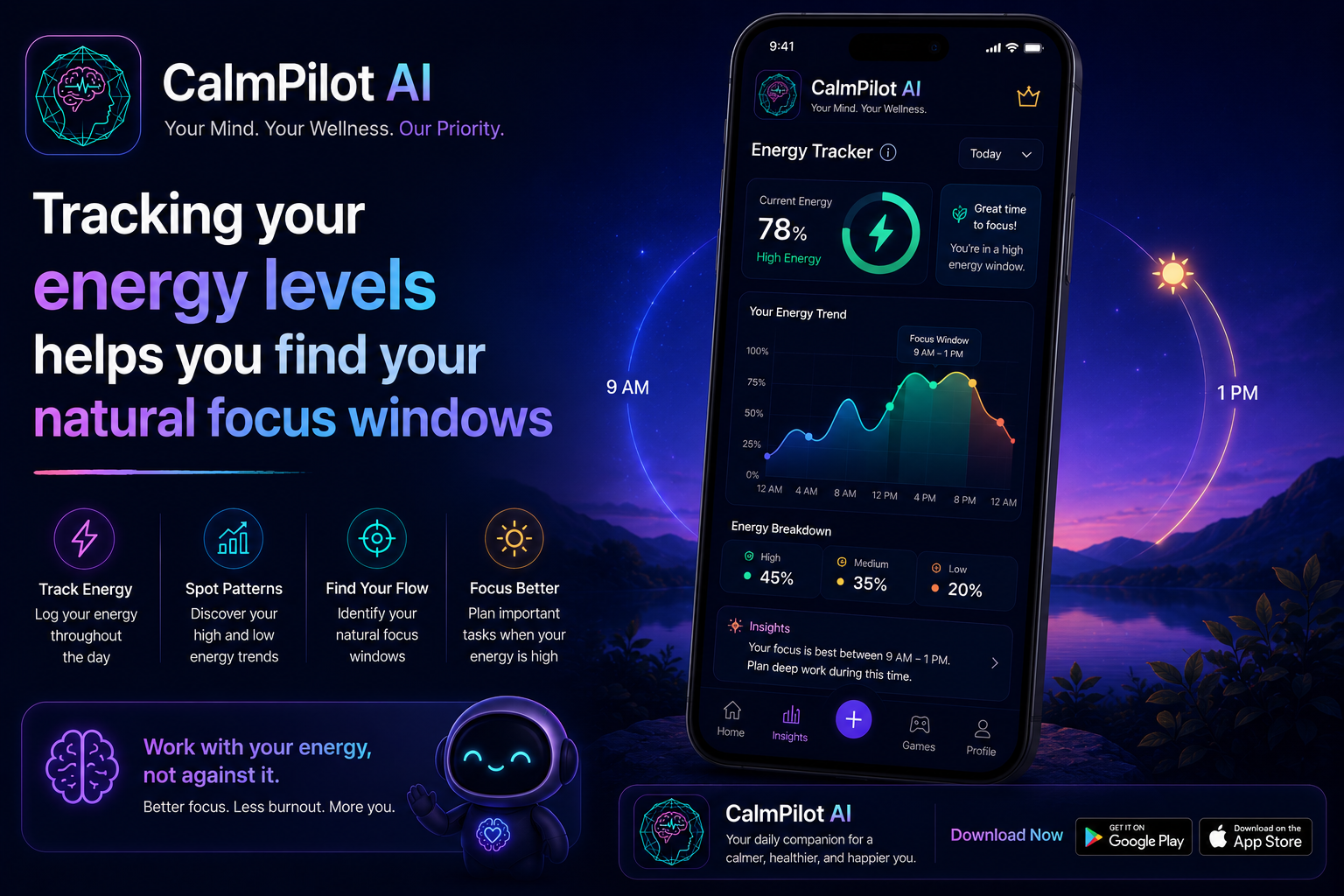 CalmPilot AI insights and patterns